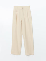 Xside Linen Blend Women Pleated Trousers