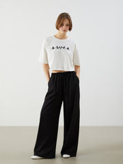Xside Elastic Waist Wide Leg Women Trousers