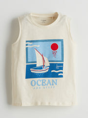 LCW Kids Crew Neck Printed Boys Tank Top