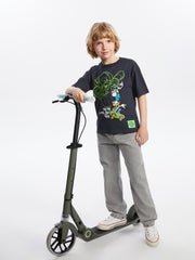 LC WAIKIKI Crew Neck Nostalgic Monkey Printed Boys' T-Shirt