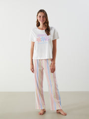 LCW Dream Crew Neck Printed Women Pajama Set