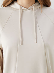 LCW Modest Beige Plain Oversize Women Hoodie