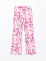 Elastic Waist Batik Patterned Spanish Leg Girls Leggings