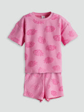 LCW Baby Embossed Printed Baby Girl Blouse And Shorts 2-Pack