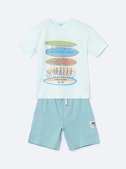 LCW Kids Crew Neck Boy T-Shirt And Shorts
