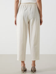 LCW Vision Indigo Elastic Waist Linen Blend Women Trousers