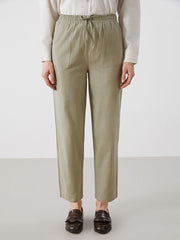 LCW Vision Indigo Elastic Waist Linen Blend Women Trousers