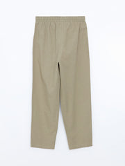 LCW Vision Indigo Elastic Waist Linen Blend Women Trousers