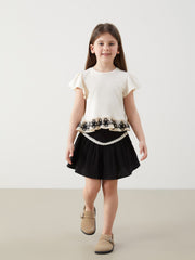 LCW Kids Elastic Waist Pleated Girl Skirt