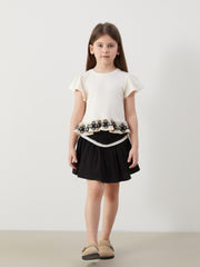 LCW Kids Elastic Waist Pleated Girl Skirt