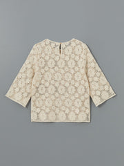 LCW Classic Crew Neck Lace Women Blouse