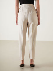 LCW Vision Ecru Slim Fit Women Trousers