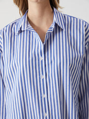 LCW Vision Blue Striped Oversize Women Shirt