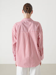 LCW Vision Blue Striped Oversize Women Shirt