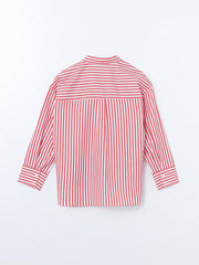 LCW Vision Blue Striped Oversize Women Shirt