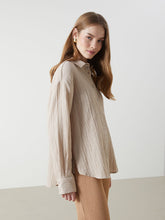 LCW Vision Beige Textured Women Shirt