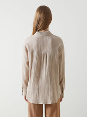 LCW Vision Beige Textured Women Shirt