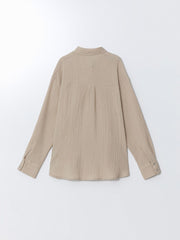 LCW Vision Beige Textured Women Shirt