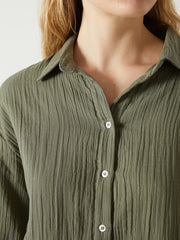 LCW Vision Beige Textured Women Shirt