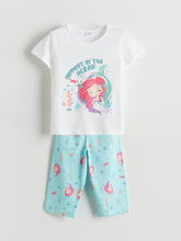 LCW Kids White Crew Neck Girls Capri Pajama Set