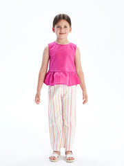 LCW Kids Regular Fit Poplin Flounce GirlS Blouse