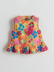 LCW Baby Crew Neck Floral Girl Blouse And Pants 2-Pack