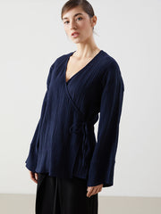 LCW Vision Khaki Double Breasted Textured Women Kimono