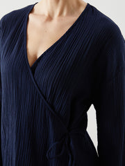 LCW Vision Khaki Double Breasted Textured Women Kimono