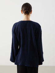 LCW Vision Khaki Double Breasted Textured Women Kimono