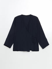 LCW Vision Khaki Double Breasted Textured Women Kimono