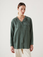 LCW Modest Hooded Textured Oversize Crinkle Women Tunic