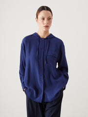 LCW Modest Hooded Textured Oversize Crinkle Women Tunic