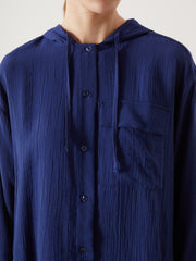 LCW Modest Hooded Textured Oversize Crinkle Women Tunic