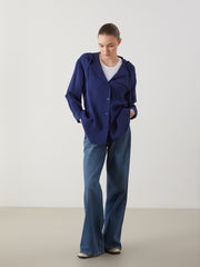 LCW Modest Hooded Textured Oversize Crinkle Women Tunic