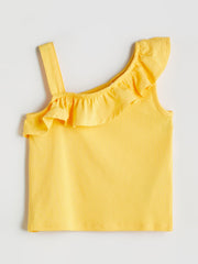 LCW Baby Boat Neck Plain Flounce GirlS T-Shirt