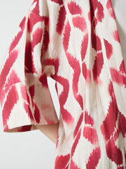 LCW Vision Shawl Collar Patterned Oversize Women Kimono