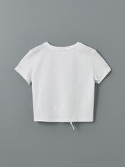 LCW Kids Crew Neck Girls Crop T-Shirt