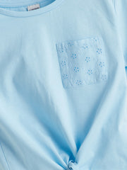 LCW Kids Crew Neck Girls Crop T-Shirt