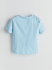 LCW Kids Crew Neck Girls Crop T-Shirt