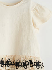 LCW Kids Crew Neck Embroidered Baby Girl T-Shirt