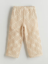 LCW Kids Elastic Waist Floral Lace Girl Trousers