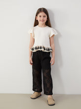 LCW Kids Elastic Waist Lace Girls Trousers