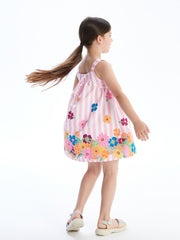 LCW Kids Floral GirlS Linen Blend Dress