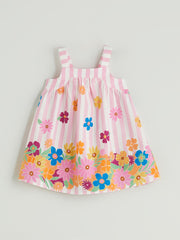 LCW Kids Floral GirlS Linen Blend Dress