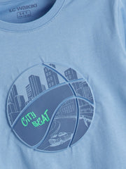 LCW Kids Crew Neck Boy Shorts Pajama Set