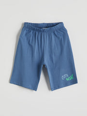 LCW Kids Crew Neck Boy Shorts Pajama Set