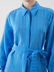 LCW Modest Striped Women Shirt Dress
