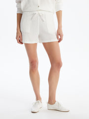 LCW Vision Elastic Waist Textured Women Shorts