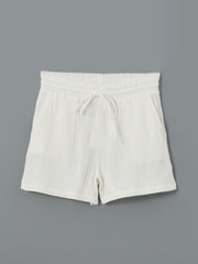 LCW Vision Elastic Waist Textured Women Shorts