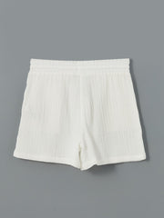 LCW Vision Elastic Waist Textured Women Shorts